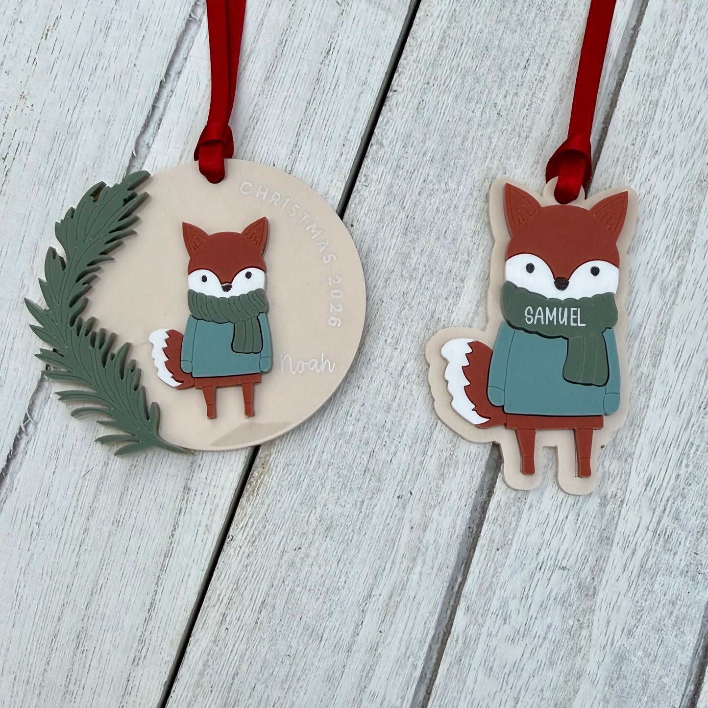 Personalised Fox Christmas Decoration