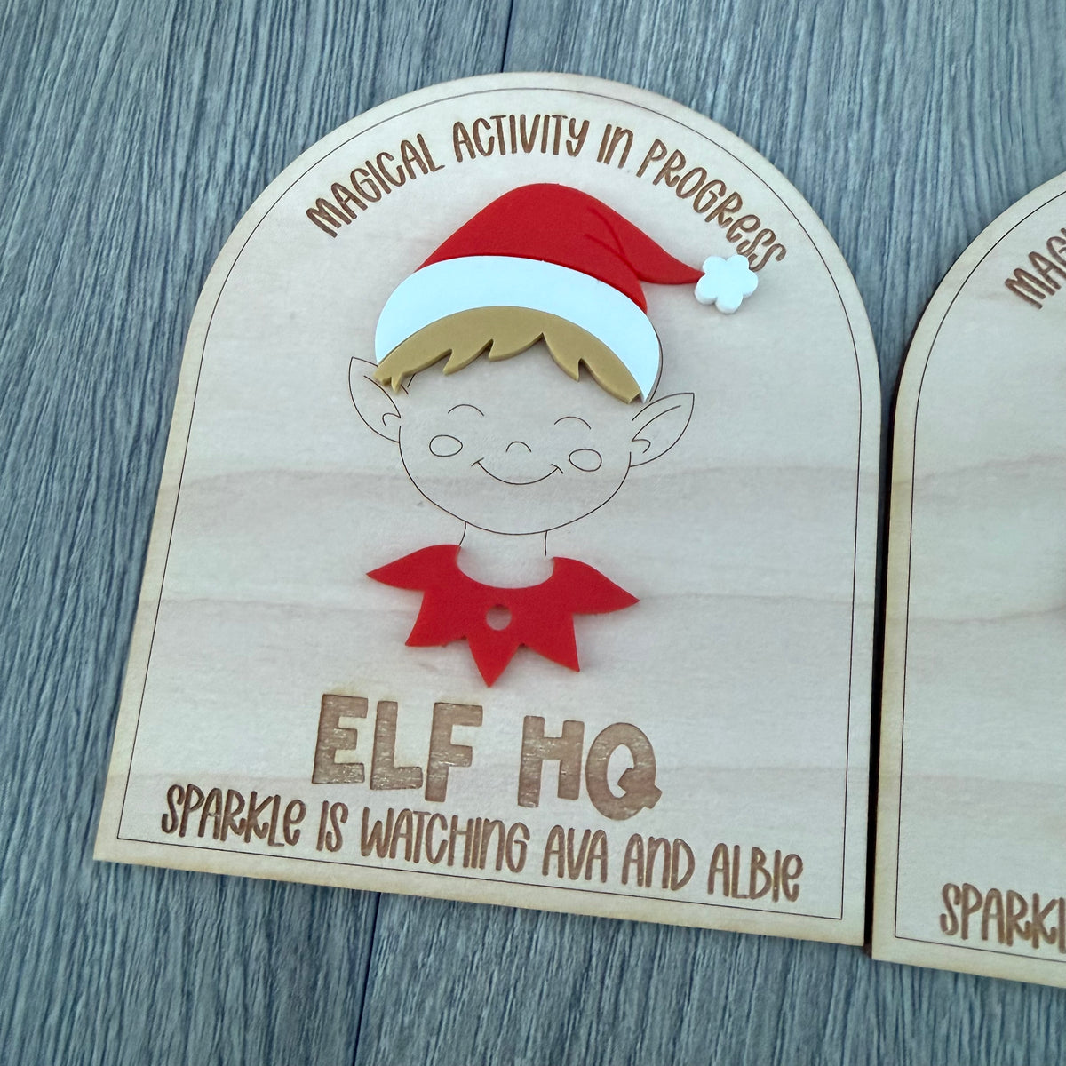 Personalised Elf HQ Arch Sign | Magical Activity In Progress Sign | Elf Arrival Christmas Sign | Elf on the Shelf Accessory