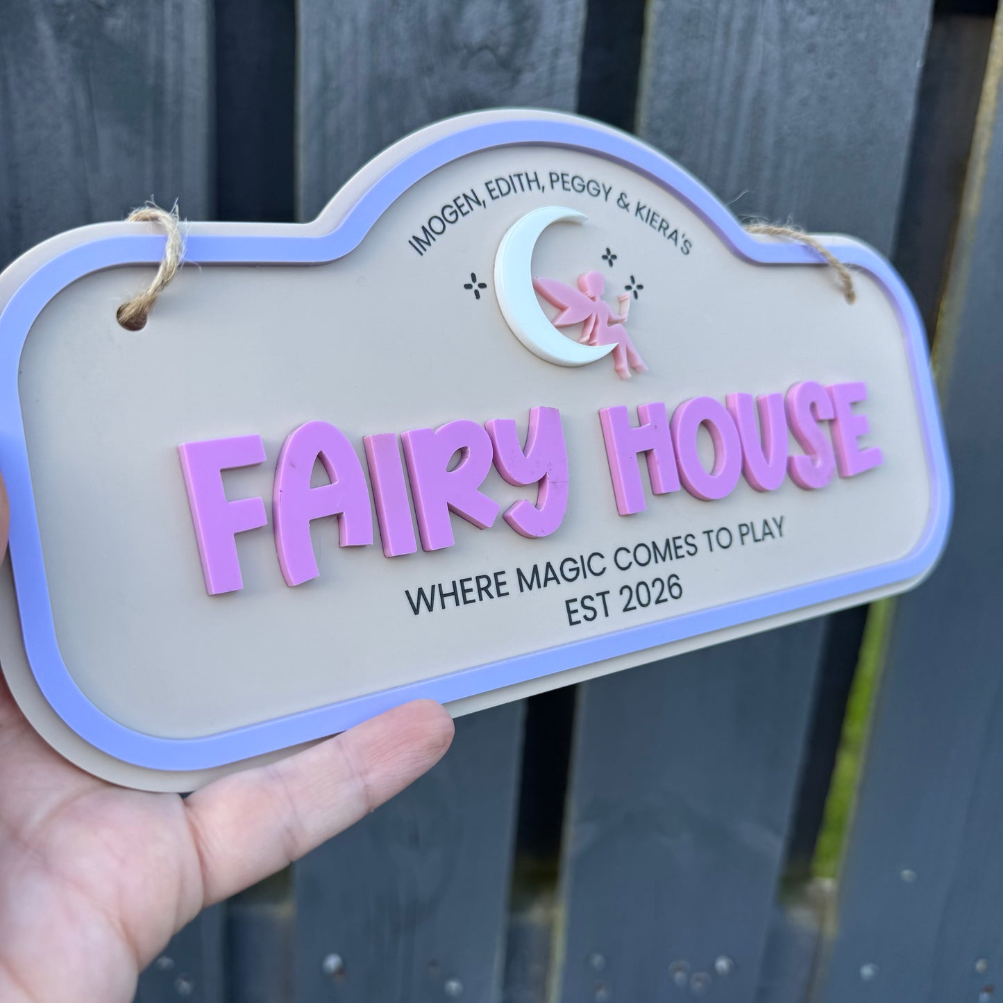 Personalised Children's Outdoor Fairy Garden Sign