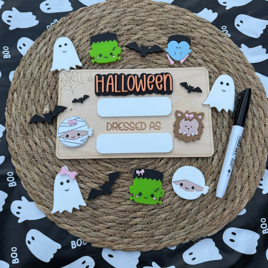 Personalised Monster Mash Costume Memory Board | Halloween Keepsake