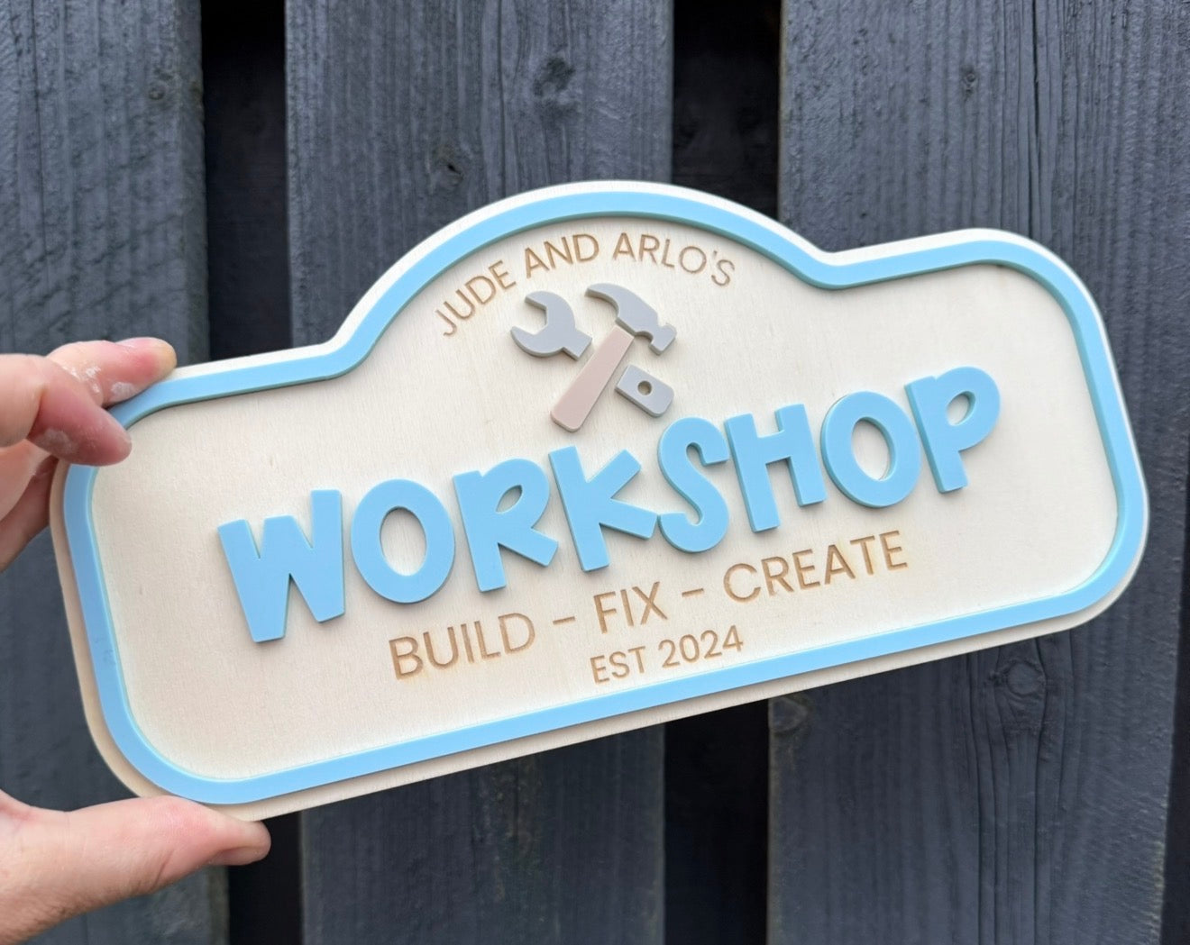 Custom Children's Play Workshop Sign | Personalised Playroom Decor