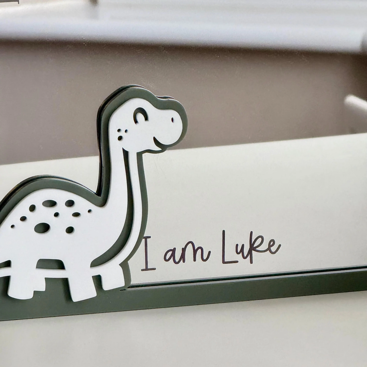 Personalised Affirmation Mirror with Dinosaur Design for Child’s Bedroom