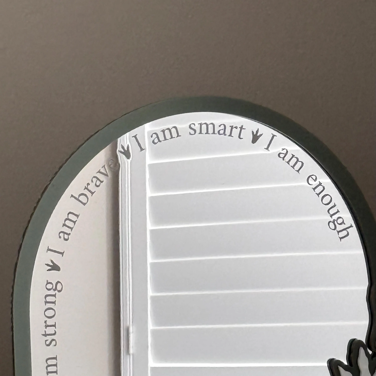 Personalised Affirmation Mirror with Dinosaur Design for Child’s Bedroom