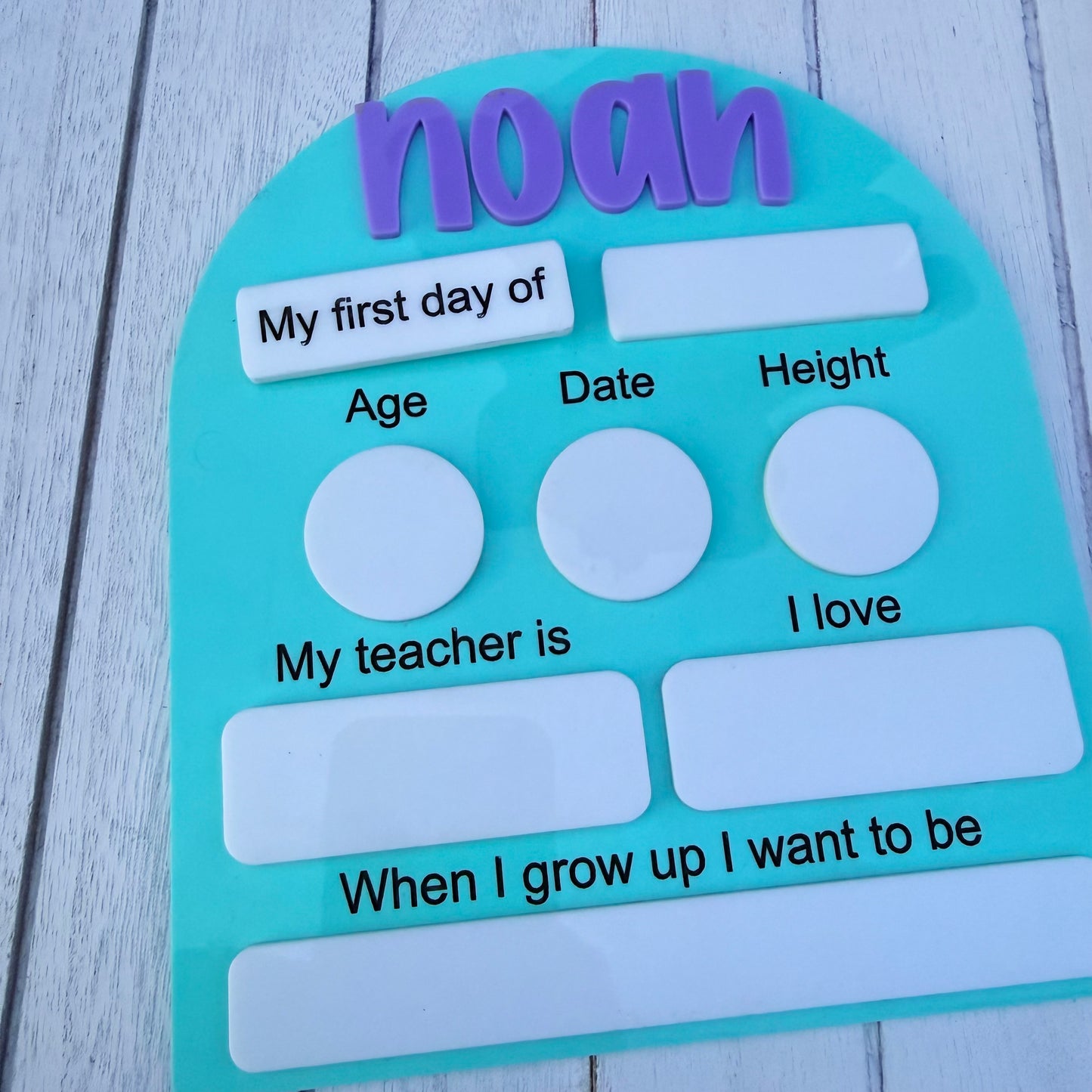 Personalised Acrylic First Day of School Board, Back to School Photo Prop, Reusable School Milestone Sign