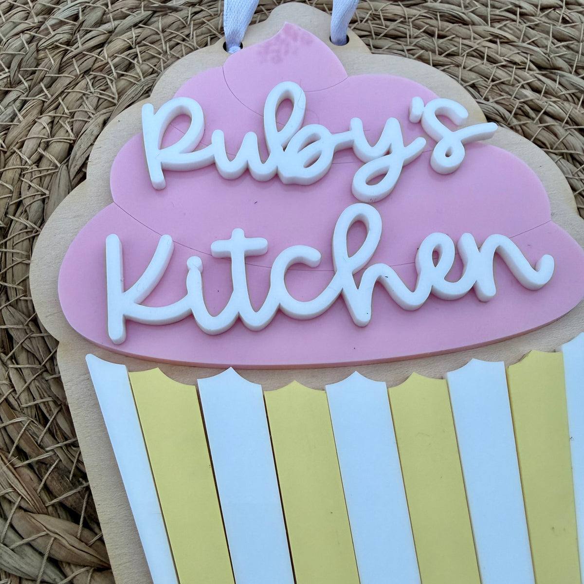 Personalised Cupcake Play Kitchen Sign | Bakery Playroom Sign