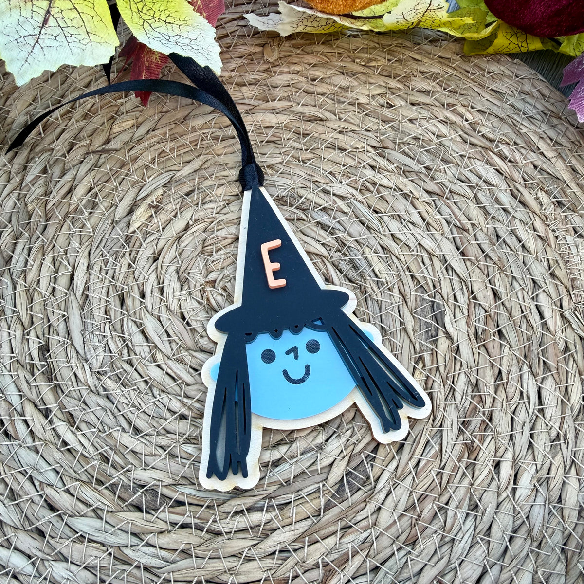 Personalised Witch Boo Basket Tag | Halloween Initial Name Tag