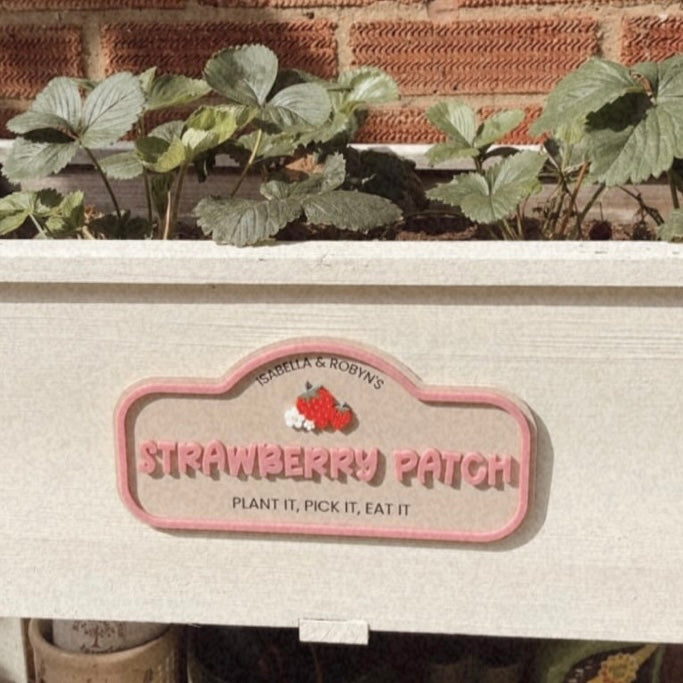 Custom Children's Strawberry Patch Sign