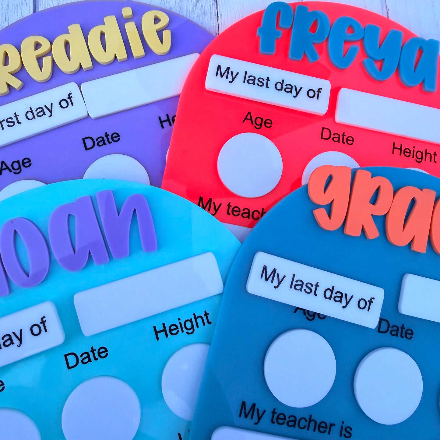 Personalised Acrylic First Day of School Board, Back to School Photo Prop, Reusable School Milestone Sign