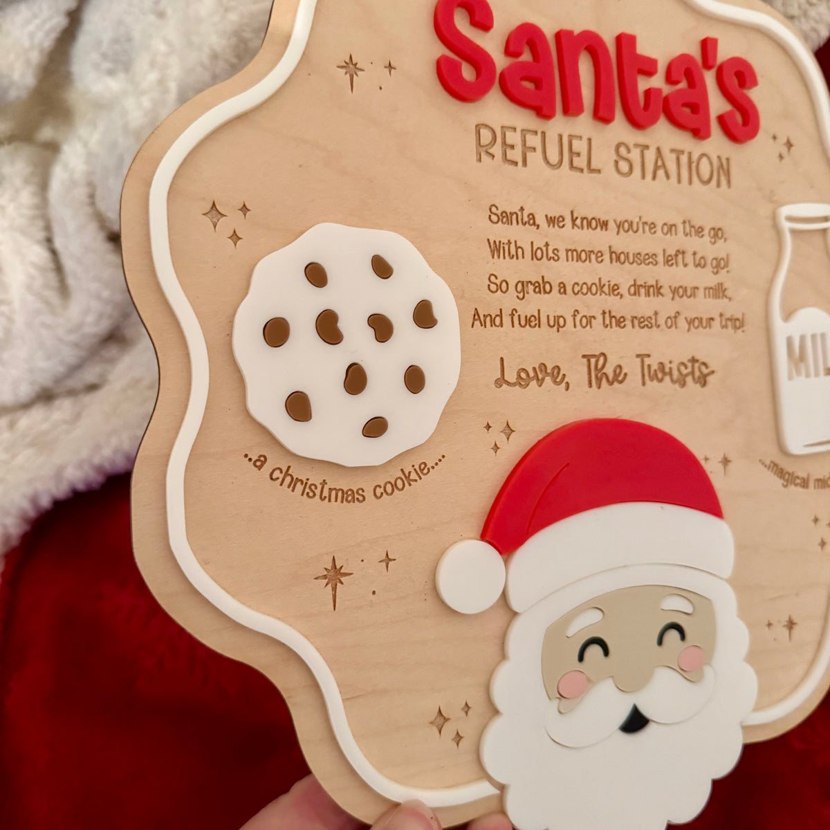 Personalised Santa Treat Tray Christmas Eve Board