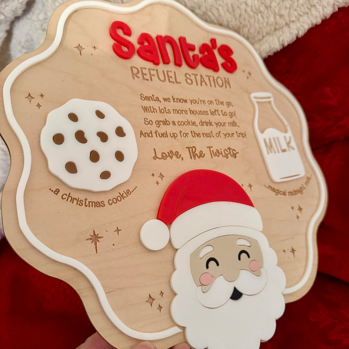 Personalised Santa Treat Tray Christmas Eve Board
