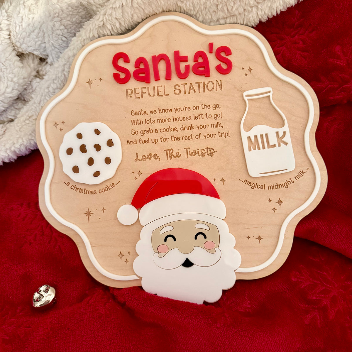 Personalised Santa Treat Tray Christmas Eve Board