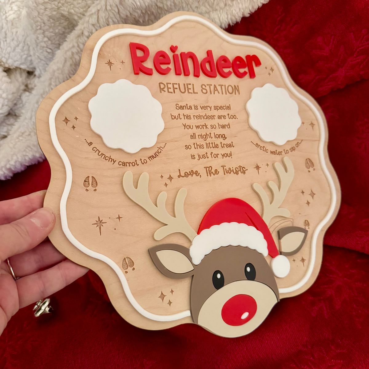 Personalised Reindeer Christmas Eve Treat Tray