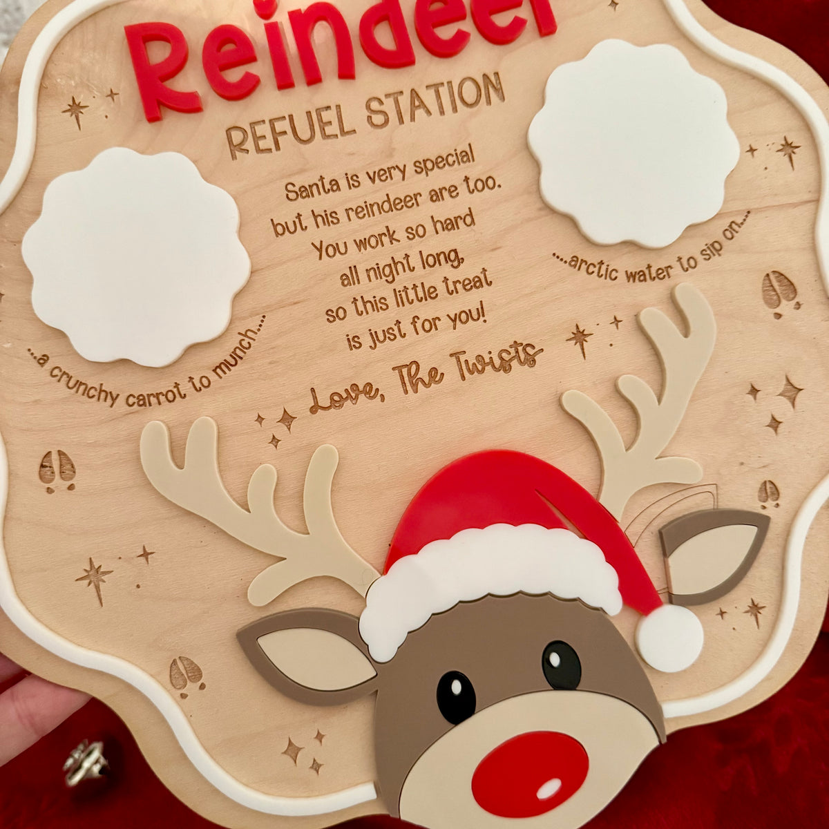Personalised Reindeer Christmas Eve Treat Tray