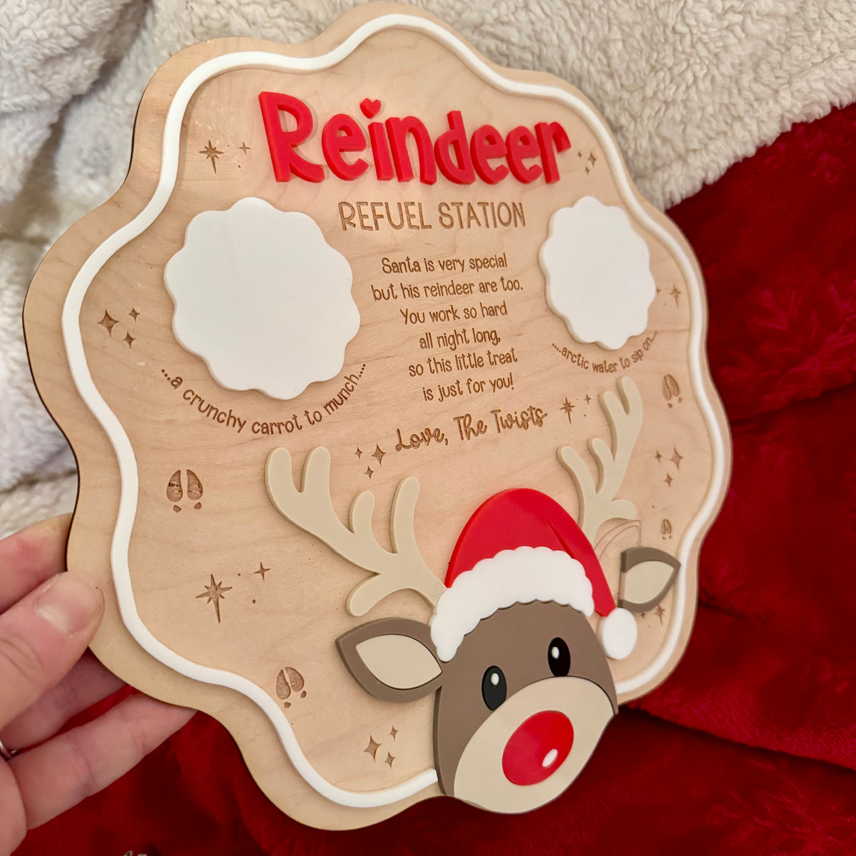Personalised Reindeer Christmas Eve Treat Tray