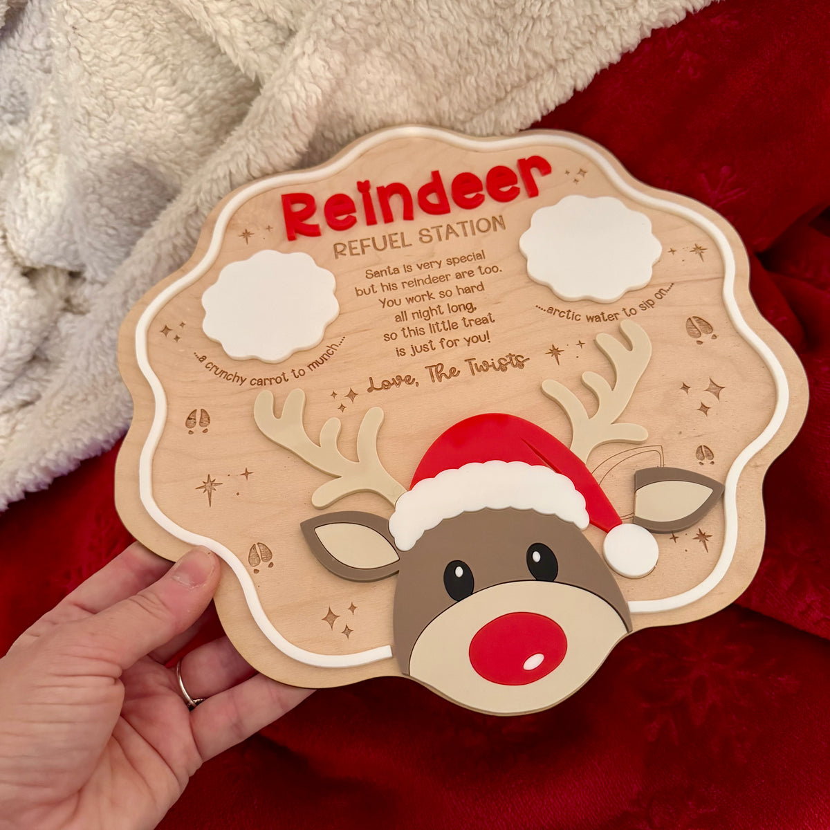 Personalised Reindeer Christmas Eve Treat Tray