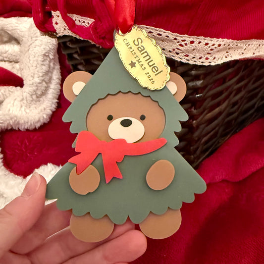 Personalised Teddy Bear Christmas Stocking Tag | Christmas Delivery Decoration 2026