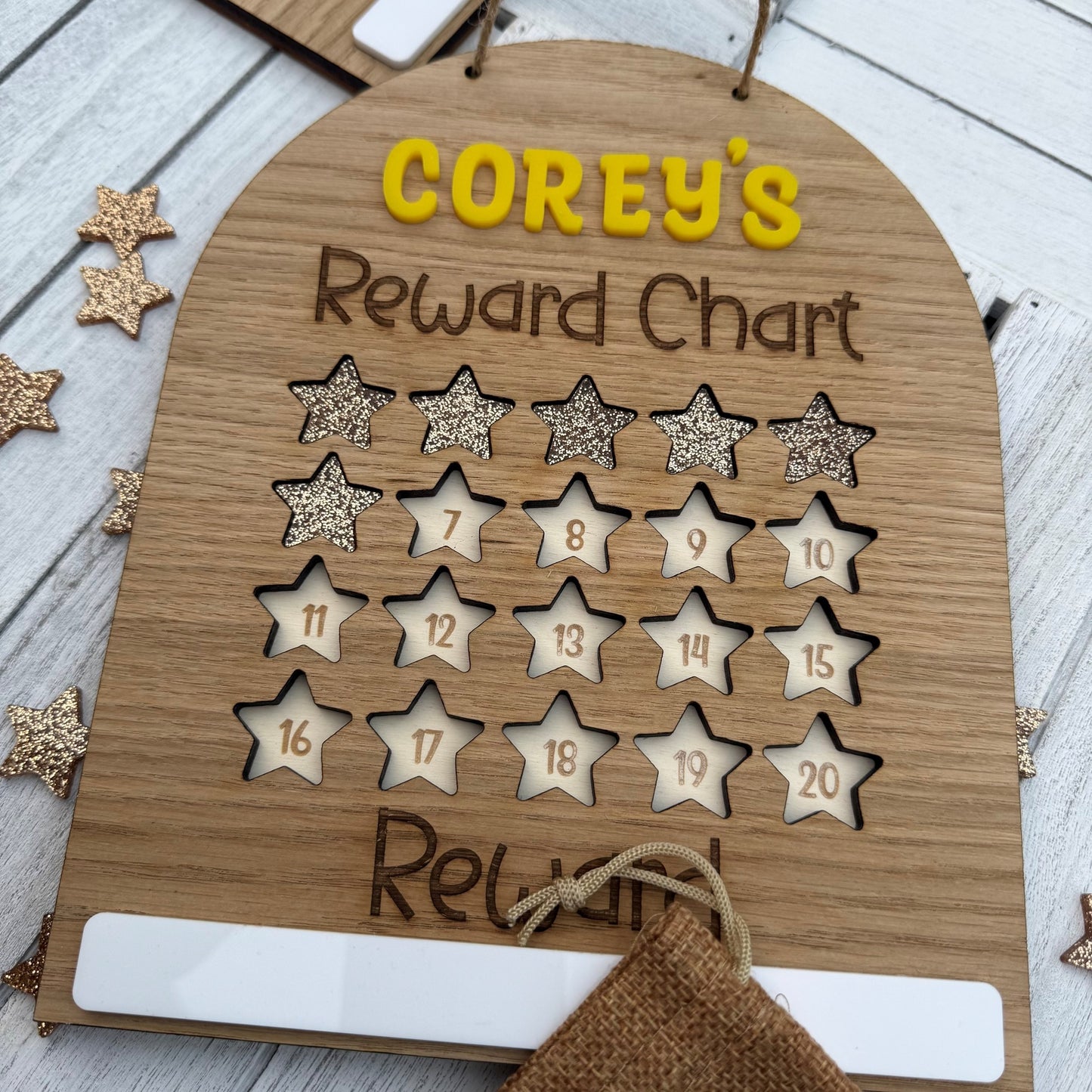Personalised Reward Chart with glitter stars