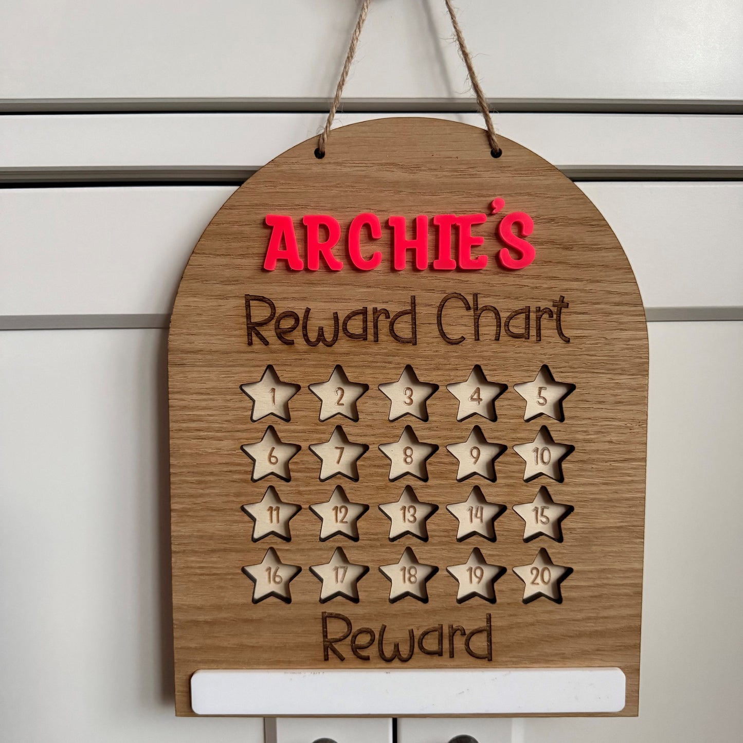 Personalised Reward Chart with glitter stars