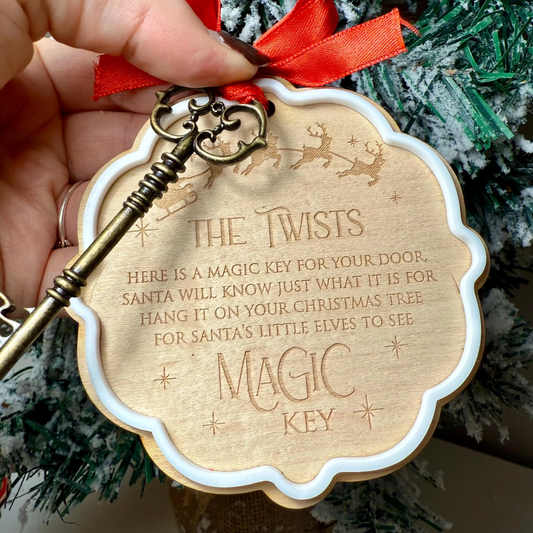Personalised Santa's Magic Key - Maple Wood Christmas Tag