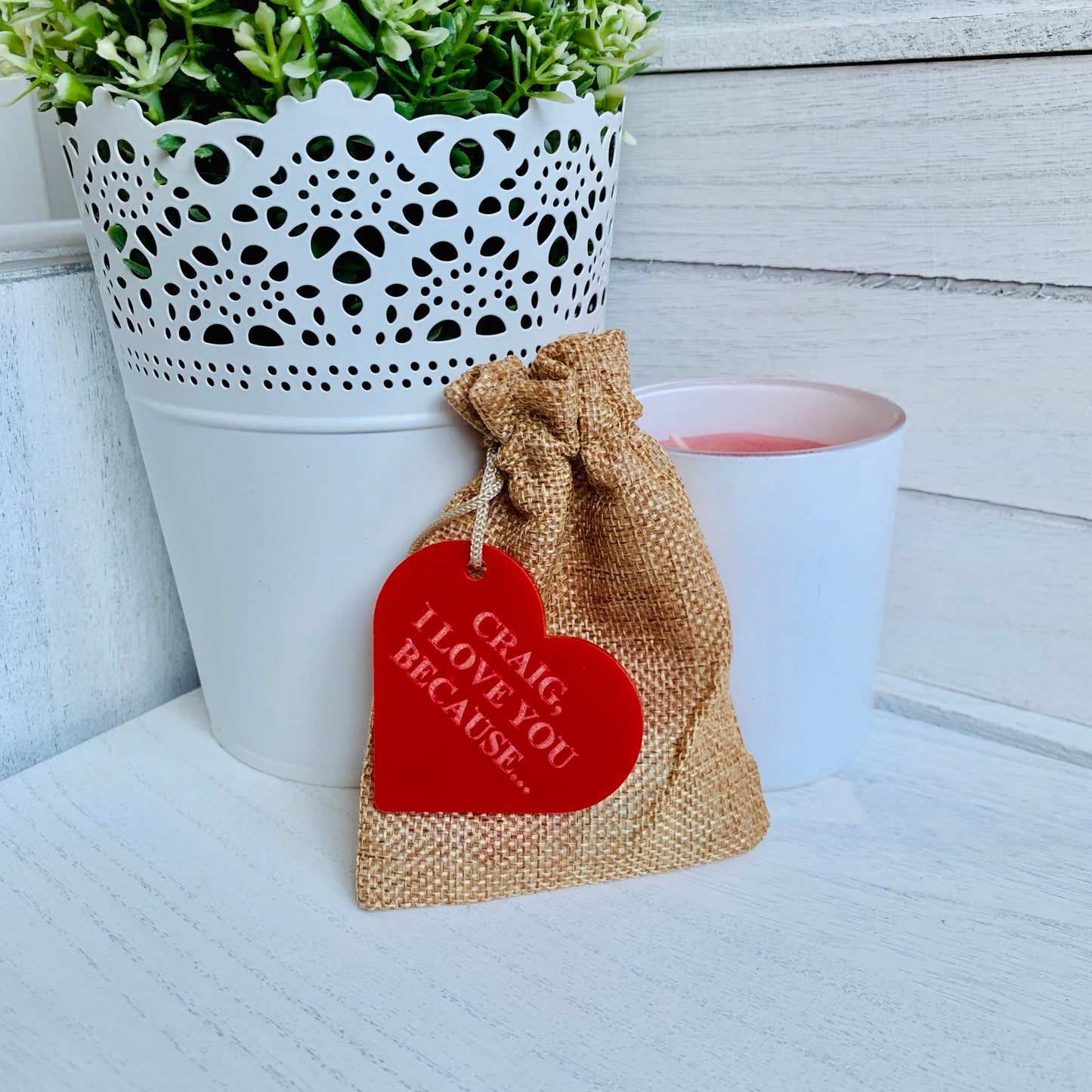 Personalised Ten Reasons I Love You Pastel Heart Tokens