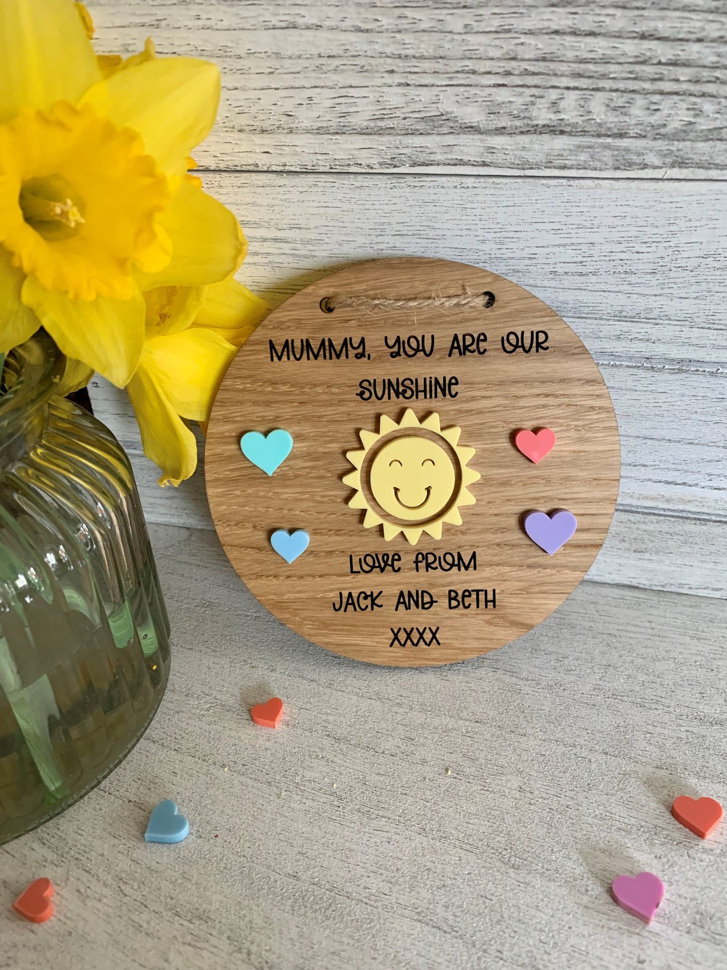 Personalised Oak You Are Our Sunshine Sign